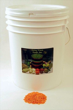 35 Lb - Red Lentil Sprouting Seed Mix - 35 Lb Re-sealable Bucket - Delicious Nutty Crunchy... by Living Whole Foods