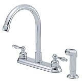 Danze D413655 Sheridan Double-Handle Kitchen Faucet with Lever Handles and Spray, Chrome