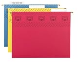 Smead Tuff Hanging Folder Easy Slide Tab - Letter, Assorted Colors, 15 per Box(64040)