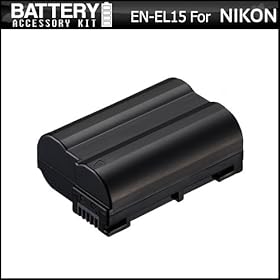 Replacement EN-EL15 Ultra High Capacity Li-ion Battery For Nikon D7000, D600, D800, D800E DSLR and Nikon 1 V1 Digital Camera (Nikon EN-EL15 Replacement Fully Decoded Battery)