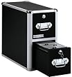 Vaultz Locking CD File Cabinet, 2 Drawers, 8 x 14.5 x 15.5 Inches - Black (VZ01094)