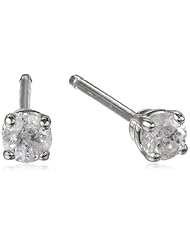Sterling Silver Diamond Solitaire Earrings