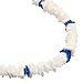 Hawaiian White and Blue Square Cut Puka Shell Necklace with Lobster Lock