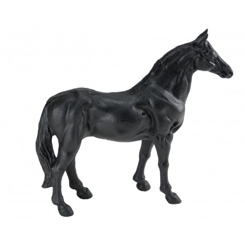 Cast Iron Black Stallion Horse Toy Garden Statue Patio Art Deco