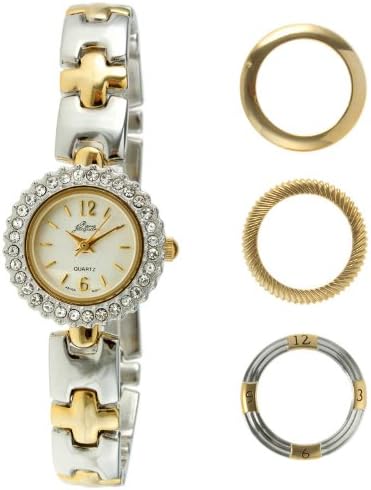 Pierre Jacquard BZ2 Women's Two-Tone 4pc Bezel Gift Set Watch
