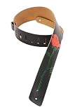 Levy's Leathers 2.5Leather Strap Rose Pattern,Black