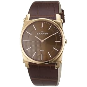 Skagen - 859 LRLD - Montre Homme - Quartz - Analogique - Bracelet cuir Marron
