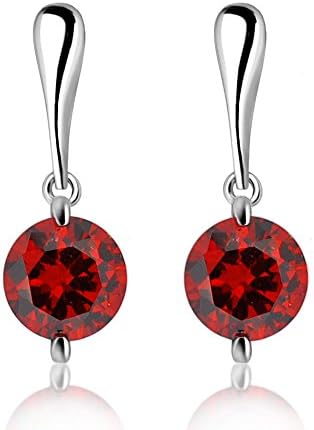 Everbling Red Briolette Cone-shape Swarovski Elements Crystal Earrings