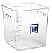 Rubbermaid Commercial Products 1980332 Square Plastic Food Storage Container, Blue Label, 8 quart, Clear