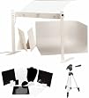 MyStudio MS20J Complete Tabletop Photo Studio - 12-Piece Jewelry Photography Toolkit, Bonus Tripod for Product Photography (White)