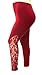 Womens Plus Size Yoga Sport Leggings Pants with Elegant Lace Made in USA 1X-2X-3X