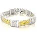 Iced Out Canary Yellow CZ 8 15mm Men's Silver Bracelet
