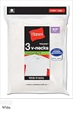 Hanes Boys Red Label White V-Neck T-shirts 3-Pack, S-White