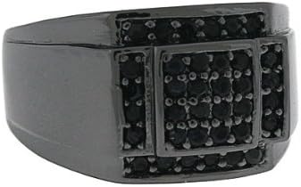 .925 Black Micropave Mens Ring
