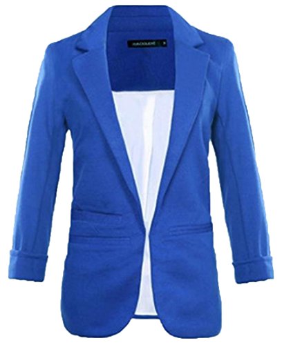 xiaokong Women's Solid Color Open Front Slim Fashion Small Blazer