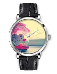 SPRAWL Aanalog Fashion Series Silver Ladies Watches of Genuine Black Leather Strap,Unique Wrist Watch for Women Girls Designed with A jar of love