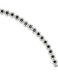Sterling Silver Black Diamond Circle Bracelet