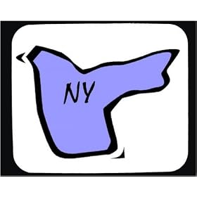 Mouse Pad with map, "United States", outline, geography, state, American, U.S., "New York"