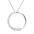 Circle Necklace With Genuine Diamonds Beautifully Designed in 14K White Gold Length 18in