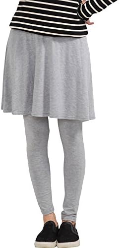 Sweet Mommy Bamboo Flare Skirt Leggings Heather Gray