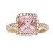 10k Yellow Gold Morganite and Diamond Square Halo Ring