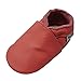 Mejale Baby Soft Soled Leather Moccasins Anti-Slip Infant Toddler Shoes First Walkers(Watermelon Pink,12-18 Mos)