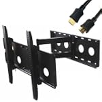 VideoSecu TV Wall Mount for Mid to Large Size LCD LED Plasma TV, Full Motion Swivel Tilting Mount with 27" Pullout Articulating Arm Loading up to 180 lbs Free HDMI Cable MP27B W13