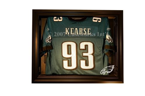 Philadelphia Eagles Football Jersey Display Case with Removable Face and Black Finish Frame