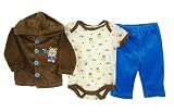 Bon Bebe Boy's Bear Print 3 Piece Outfit