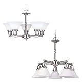 Sea Gull Lighting 31061-962 Sussex Five-Light Chandelier, Brushed Nickel Finish with Satin White Glass