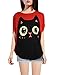Allegra K Women Cat T Shirt Dolman Sleeve Loose Summer Tops Red XL