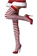 Quality Fun Narrow Stripes Thigh High Stockings White-Red
