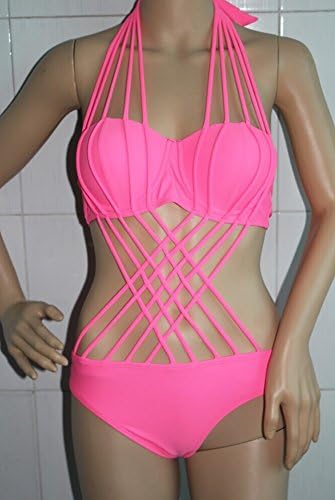 JQYD Mermaid Ms. split sexy bikini swimsuit solid color , pink , m