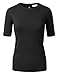 JJ Perfection Women's Short Sleeve Sweater Top With Back Keyhole Closure