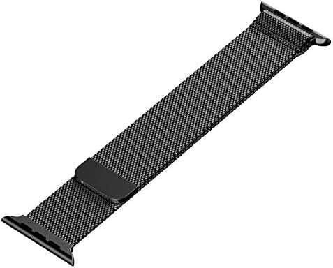 Apple Watch Band, Kasima Milanese Loop Stainless Steel Bracelet Strap Band for Apple Watch/ Sport/ Edition with Unique Magnet Lock (Milanese-38mm Black)