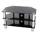 Levv - Glass Stand For Plasma & LCD TV Up To 32" Or 40kg - Black Glass With Chrome Legs