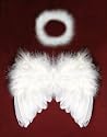 White Baby Feather Angel Wings w/ FREE HALO for Babies Infants 0-6months