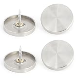 uxcell スクリュー釘　ミラーネイル　釘キャップ　ステンレススチール　装飾的　　40mmのキャップ径　４個入り