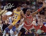 Magic Johnson Autographed/Hand Signed Los Angeles Lakers 16x20 Photo (Against Jordan)