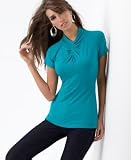 BCBGMAXAZRIA Twist-Front Jersey Short-Sleeved Top with Open Back