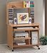 Natural Finish COMPUTER DESK / WORKSTATION With Hutch and CD storage