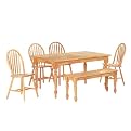 6 Pc Dinette Set with Bench - Natural