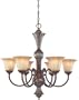 World Imports Lighting 520-64 Regency 6-Light Chandelier, Oxide Brass with Silver