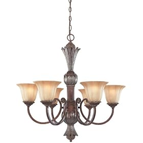 World Imports Lighting 520-64 Regency 6-Light Chandelier, Oxide Brass with Silver