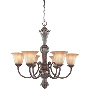World Imports Lighting 520-64 Regency 6-Light Chandelier, Oxide Brass with Silver by World Imports