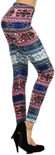 Coordilife Fshion Punk Women Solid Color Bandage Mesh Black/red/blue/white Leggings (Blue Aztec Print)