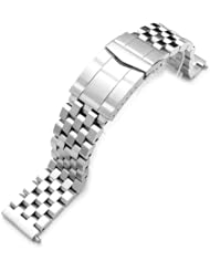 20mm SUPER Engineer Type II Solid Stainless Steel Watch Band, Solid Submariner Clasp