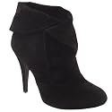 Womens Suede Fold Down Heeled Ankle Shoe Boots