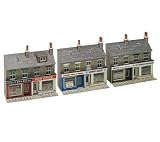 Metcalfe PN124 N Gauge Stone Low Relief Terrace Shops - Card Kit