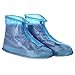 Whose Lemon Fashion Women Girls Zippered Winter Warm Snow Proof Waterproof Shoes Cover Rain PVC Reusable Sport Slip-resistant Wear-resistant Portable Foldable Shoes Covers Blue L